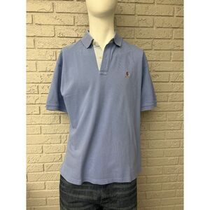 Tommy Hilfiger Men Blue Short Sleeve Polo Shirt Size L